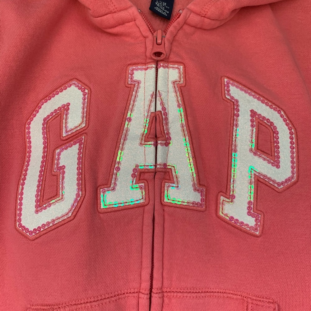 Gap Kids Hooded Jacket in Coral - size Medium - Picture 3 of 6